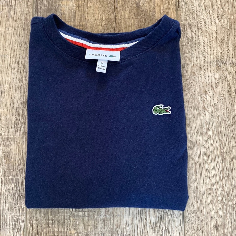 Boys Lacoste Navy Blue Long Sleeve Top